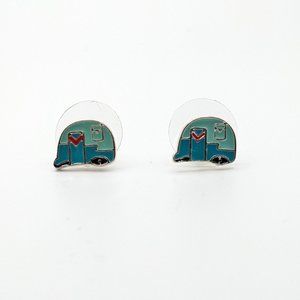 Blue Camper Stud Pierced Earrings - Unbranded